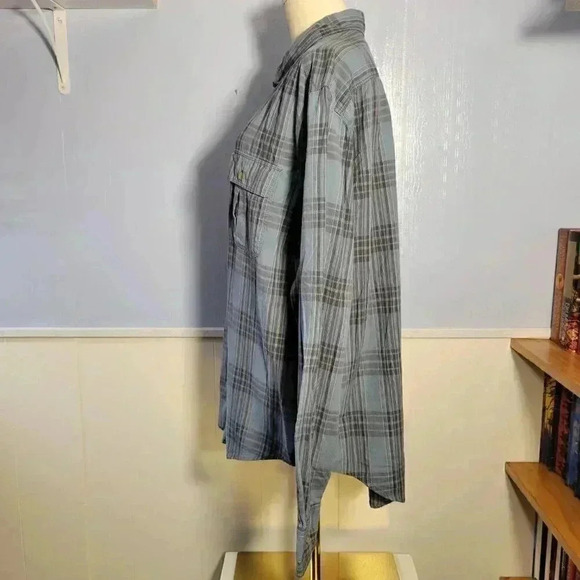Eddie Bauer Men's Extra Large Blue Gray Long Sleeve Casual Button Down - Picture 7 of 11